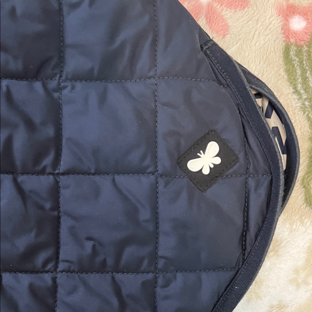 MaxMara Navy Quilted Jacket with Butterfly Emblem - Picture 2 of 10
